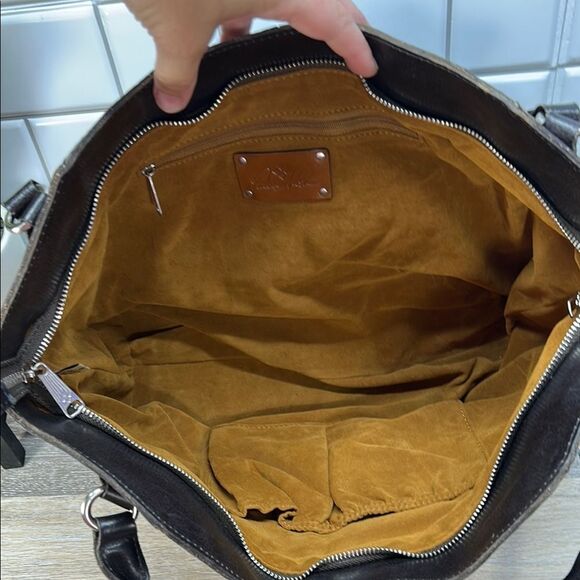 Patricia Nash Floral Tapestry Tote - Burgundy and Brown - Picture 4 of 9